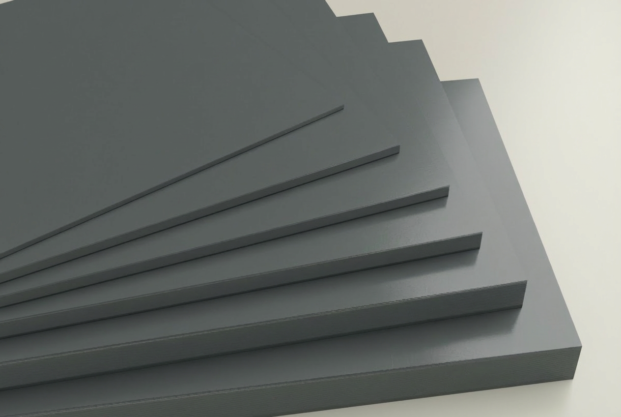 Lastra PVC Compatto Grigio RAL 7011 – 1000 X 495 X 10 Mm, Alta Resistenza Meccanica